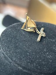 Gold Tone Vintage Sailboat Tie Pin