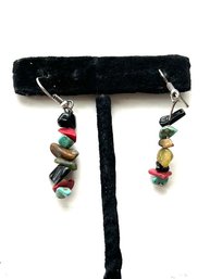 Handmade Multi-Colored Rocks Folksie Earrings