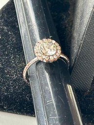 Faux Rose-Gold Engagement Ring, Faux Diamond