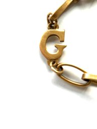'G' Monogrammed Amber/Bronze/Browns Fun Bracelet