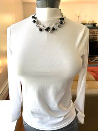 COOL Black And Clear Faceted Beads On Wire Necklace