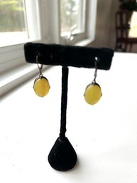 Lemon Yellow Gumdrop Vintage Earrings