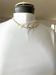 Sculpted Goldtone Stanchion Beaded Necklace