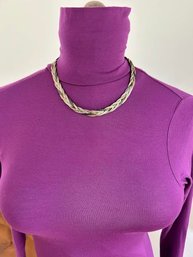 Vintage Metallic Two-Tone Braided Necklace