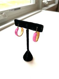 Dressy Pink Hoop Earrings