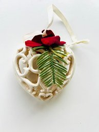 Ornate Cream Tree Ornament HEART