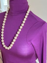 Luster-Champagne Faux Pearls Large Beaded Necklace