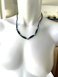 Vintage Lapis Blue And Black Choker Necklace