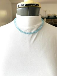 Blue Plastic Beaded Necklace Magnet Claps