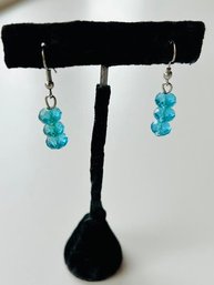 Handmade Blue Beaded Earrings