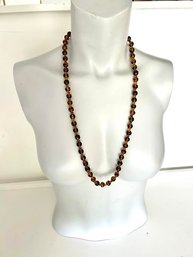 Vintage Amber Glass Beaded Long Necklace
