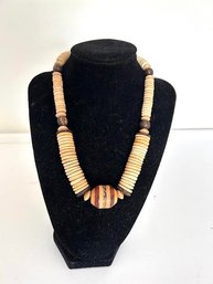Vintage African Wood Beaded Necklace