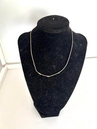 Thin Elegant Sectional Golden With Green Beads Necklace