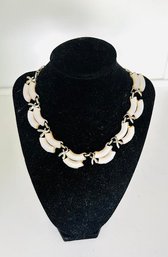 Vintage Signed 'Coro' White And Gold  Necklace