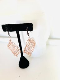Hand Wire Knitted Copper Mesh Earrings