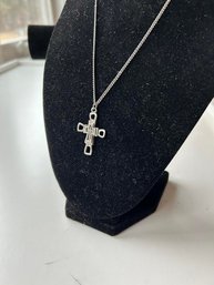 Gothic Vintage Pewter Cross On Chain