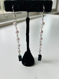 Handmade Very Long Faux-Pearl Earrings High Movement