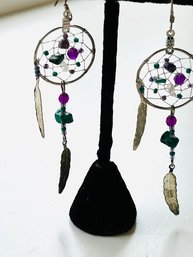 Native American Influenced Dream Catcher Earrings