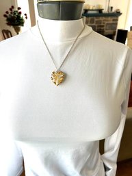 Skeletonized Heart Pendent Necklace