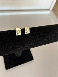 Vintage Gold Tone Faux Diamond Small Cufflinks