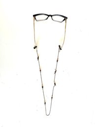 Signed 'CMC'Copper Chain Eyeglass Beaded Holder For Women