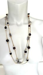 Vintage Casual Corner Mixed Bead Long Necklace