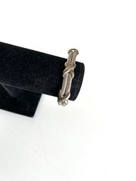 David Yurman Style Silver Tone Cuff Bracelet