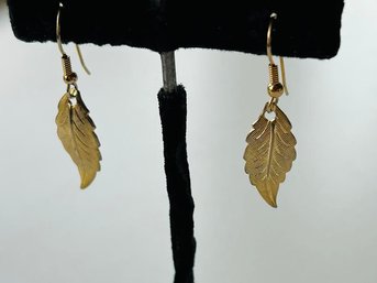 Elegant Gold (Gold Tone) Leaf Earrings
