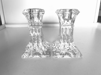 Icicle Glass Candle Sticks