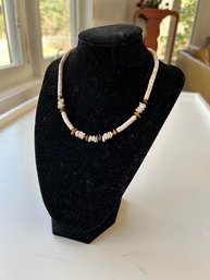 Summer Shell And Glass Beaded Necklace With Barrel Clasp
