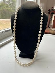 Vintage Satin Off-White Beaded Necklace