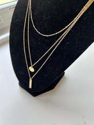 Modern Gold Tone Multi-Strand Necklace