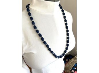 Vintage Navy Blue Satin Necklace