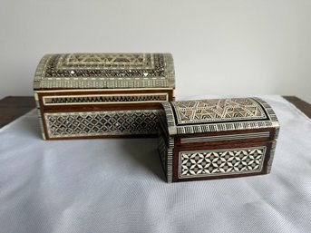 Pair Of Egyptian Inlaid Boxes