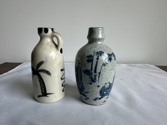 Pair Of Small Porcelain  Israeli & Japanese Vases