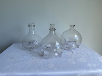 3 Vintage Glass Fly Catchers