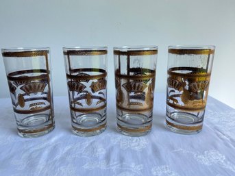 Set Of 4 Victorian Glass Cups For Soft Drinks