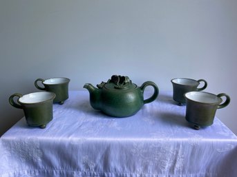 Antique Dark Green Dragon Tea Set