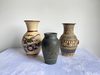 Collection Of Greek, Italian & Mexican Pottery Vases