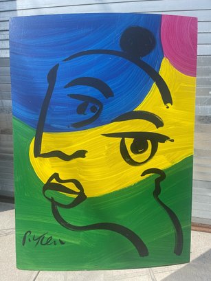 Peter Keil Art On Masonite Board Signed