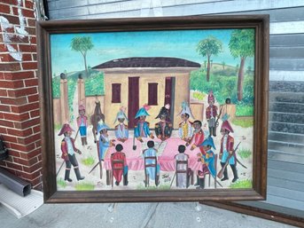 Vintage Colorful Haitian Painting #3 Signed Jean