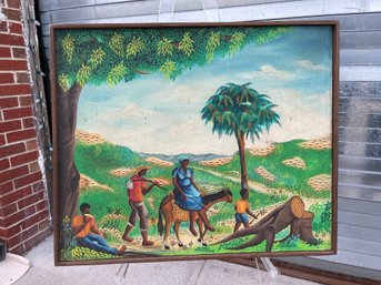 Vintage Colorful Haitian Painting #4 Signed Eric Jospeh