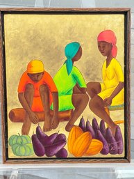 Vintage Colorful Haitian Painting #5 Signed H. Bottex