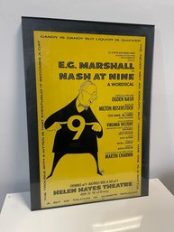 Original Nash At Nine 1973 Broadway Window Card Signed Hirschfeld