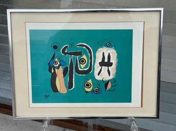 Vintage Joan Miro 'the Red Sun Gnaws At The Spider' Print