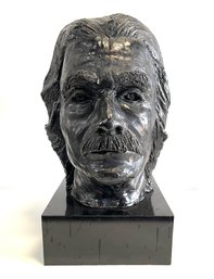 Vintage Albert Einstein Pottery Bust Sculpture