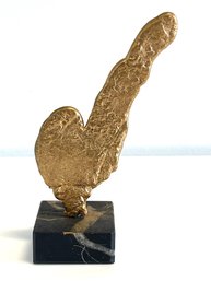 Midcentury Modern Gold Tone Metal Sculpture