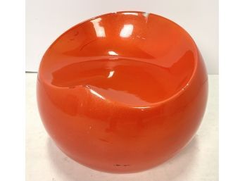 Vintage Space Age Fiberglass Bright Orange Pod Stool