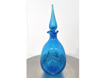 Vintage 1960s BLENKO Blue Decanter