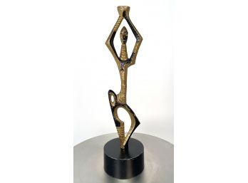 Vintage Tribal Metal Dancing Sculpture In The Style Of Frederick Weinberg